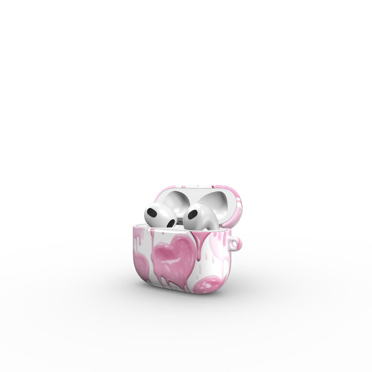 Pink Dripping Paint Hearts AirPods Case